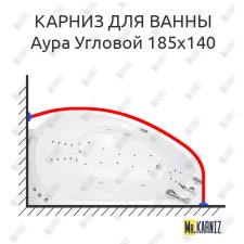 Карниз для ванны Цвет и стиль Аура Угловой 185х140 Усиленный 25 мм MrKARNIZ