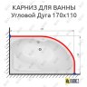 Карниз для ванной Угловой Асимметричный Дуга 170х110 Усиленный 25 мм MrKARNIZ фото 2